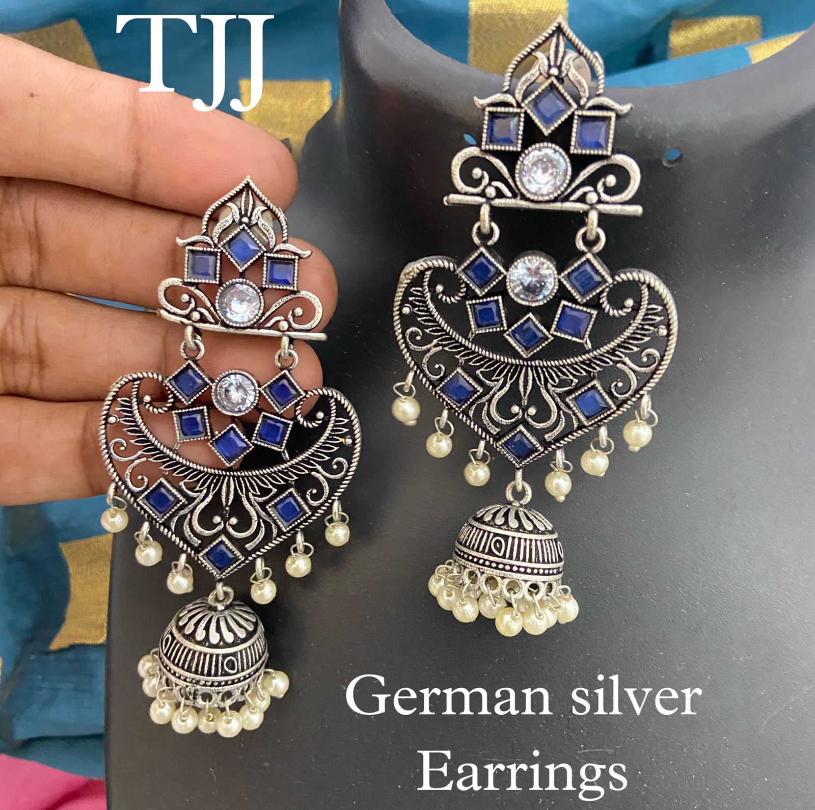 Flipkart.com - Buy Riwaaz Jewel Designer Chandbali Jhumki Earrings German  Silver Chandbali Earring Online at Best Prices in India